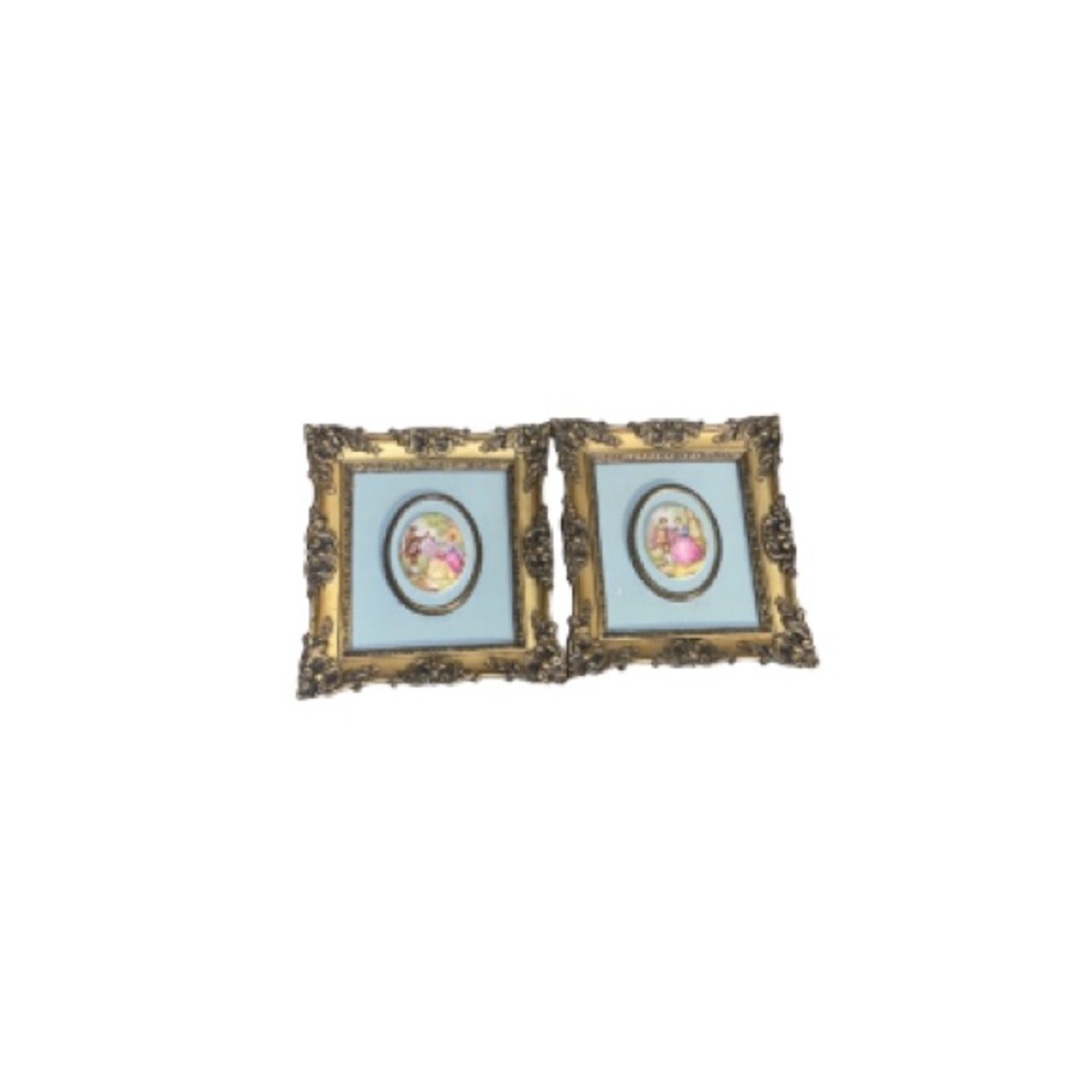 B & S Creations Set of Two Vintage Framed Wall Hangings